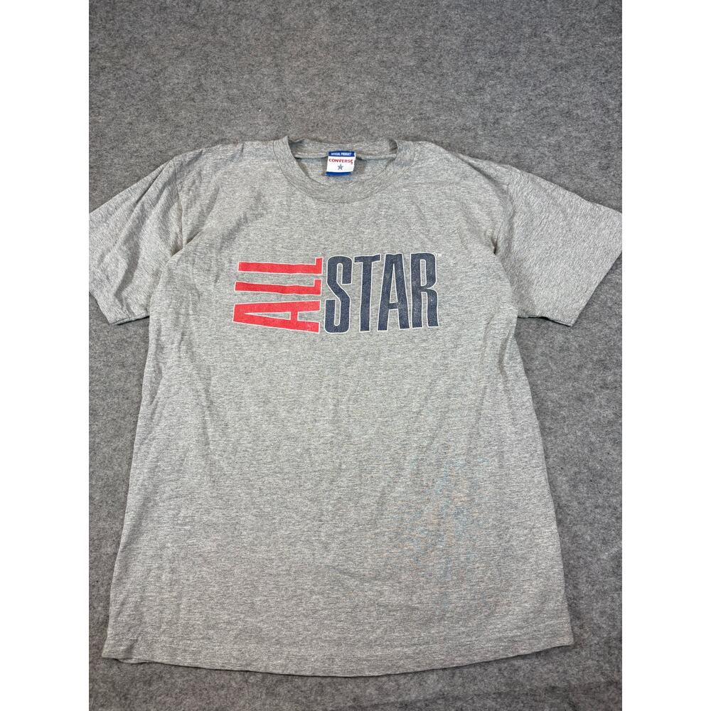 Vintage 90s Converese All Star Shirt Mens Medium Gray Streetwear Graphic Tee